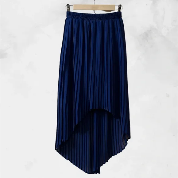Lush Skirts Lush Electric Blue Pleated Highlow Skirt Poshmark